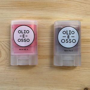 Olio e osso balms no 2 and 5 blush and lip balm